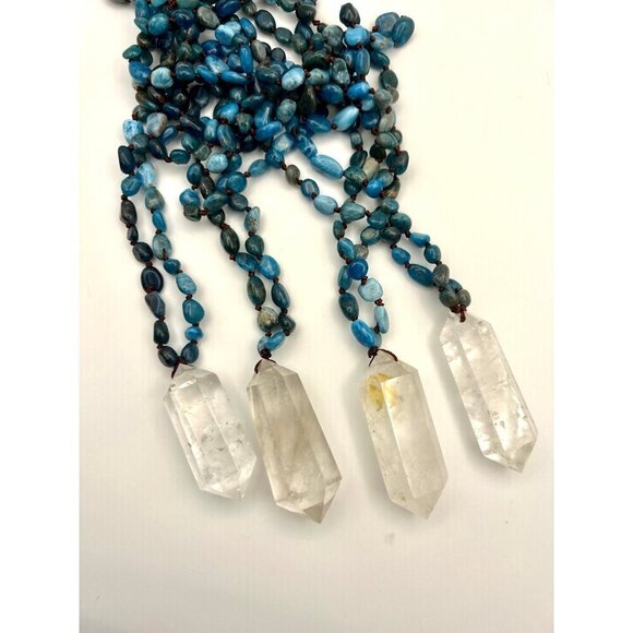 MANIFEST Apatite + DT Quartz Mala Necklace Pendant - Picture 6 of 8